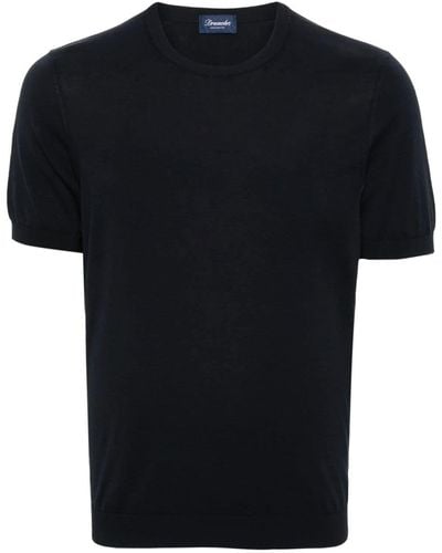 Drumohr Knitted Cotton T-shirt - Black