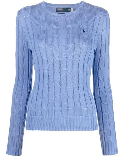 Polo Ralph Lauren Julianna Cable-knit Cotton Sweater - Blue