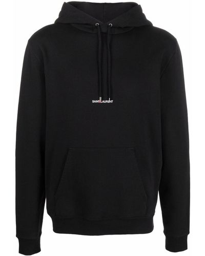 Saint Laurent Logo-print Hoodie - Black