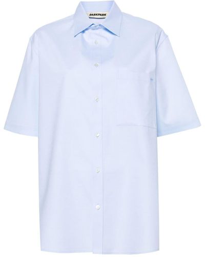 DARKPARK Straight-point Collar Cotton Shirt - White