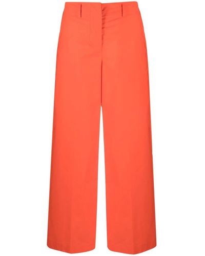 Erika Cavallini Semi Couture High-waisted Cotton Pants - Red