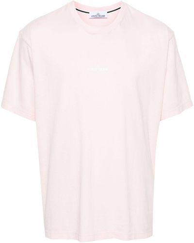 Stone Island Logo-print Cotton T-shirt - Pink