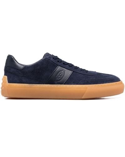 Tod's Logo Suede Trainers - Blue