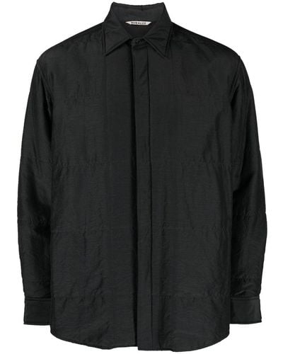 AURALEE Quilted Cotton-silk Blend Shirt - Black