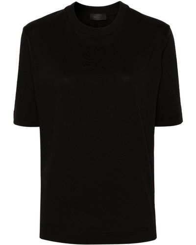 Moncler Logo Cotton T-shirt - Black