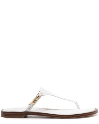 Michael Kors Daniella Leather Thong Sandals - White