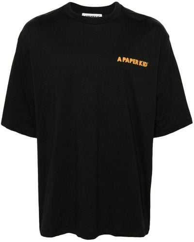 A PAPER KID Logo T-shirt - Black