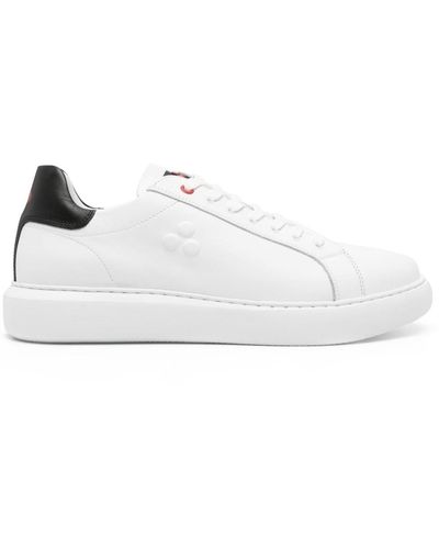 Peuterey Logo-embossed Leather Sneakers - White