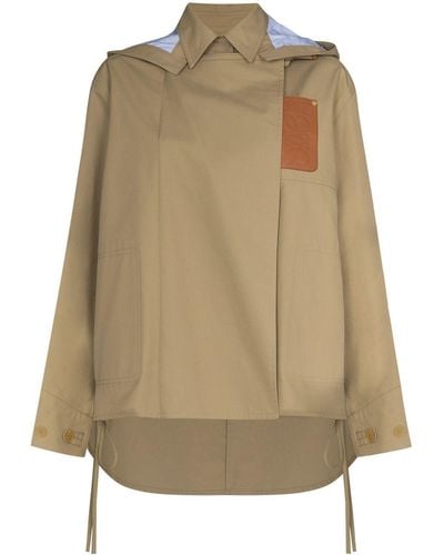 Loewe Cotton Hooded Parka - Natural