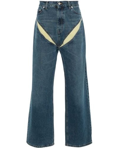 Y. Project Evergreen Cut-Out Denim Jeans - Blue