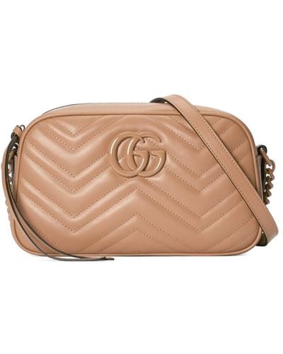 Gucci Small GG Marmont Shoulder Bag - Brown