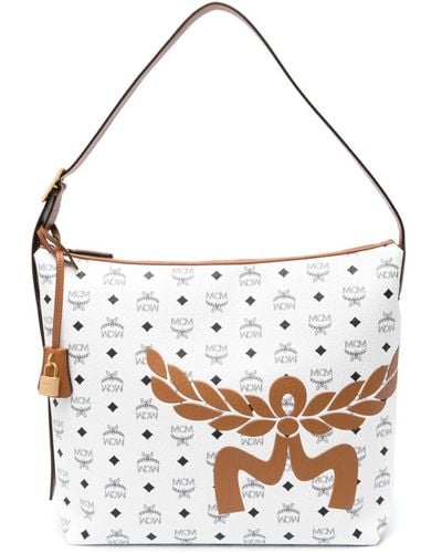 MCM Shoulder Bag With Logo - White