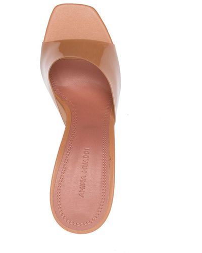 AMINA MUADDI Lupita Glass 95mm Wedge Sandals - Natural
