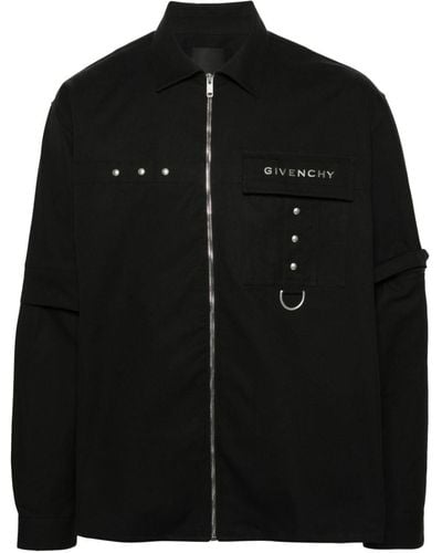 Givenchy Cotton Zip-up Shirt - Black