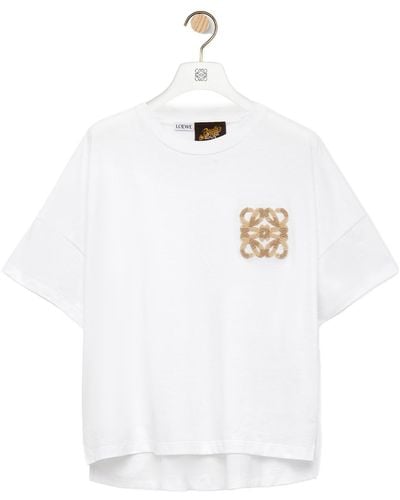 Loewe-Paulas Ibiza Boxy Fit Cotton T-shirt - White