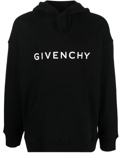 Givenchy Logo-Print Drawstring Hoodie - Black