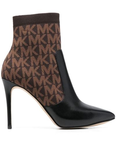 MICHAEL Michael Kors Rue Stiletto Leather Ankle Boots - Brown