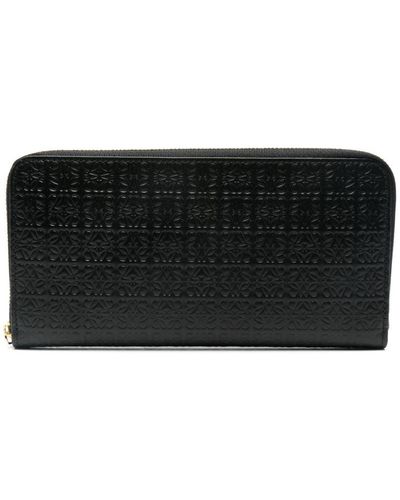 Loewe Repeat Embossed Leather Wallet - Black