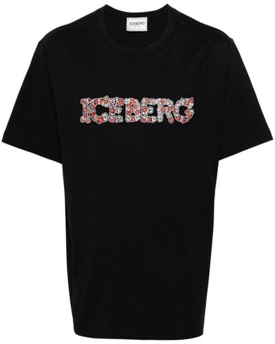 Iceberg 5d Logo-embroidered T-shirt - Black