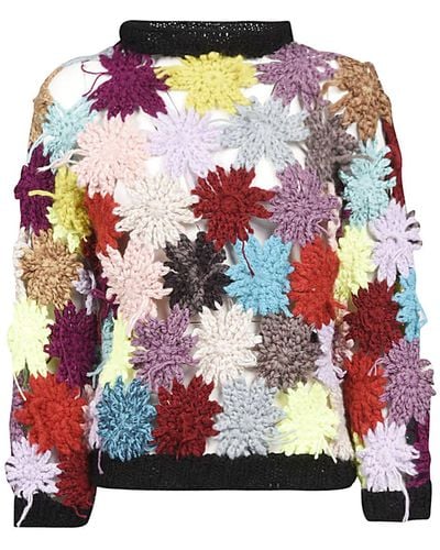 CAVIA Hand Made Crochet Flowers Jumper - Multicolour