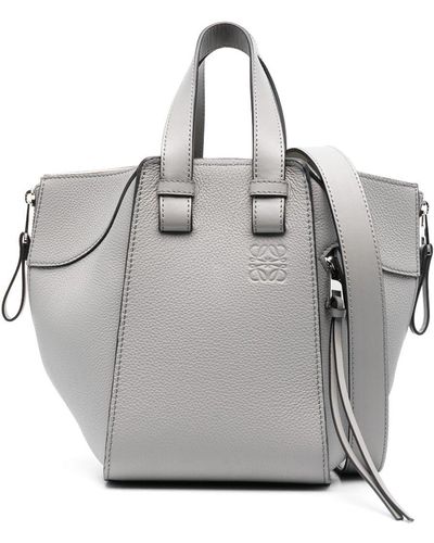 Loewe Compact Hammock Leather Handbag - Grey