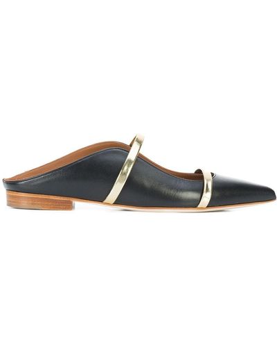 Malone Souliers Flat Shoes Black - White