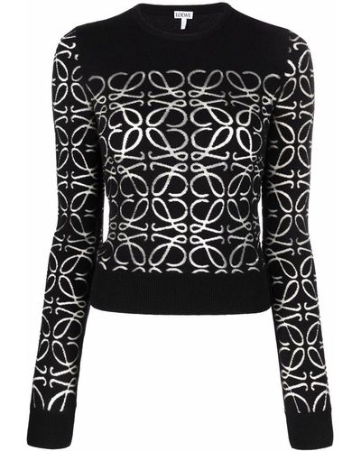 Loewe Anagram Devore Sweater - Black