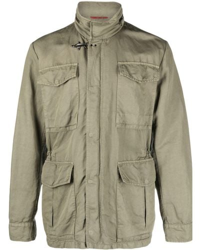 Fay Hooded Cotton Field Jacket - Green