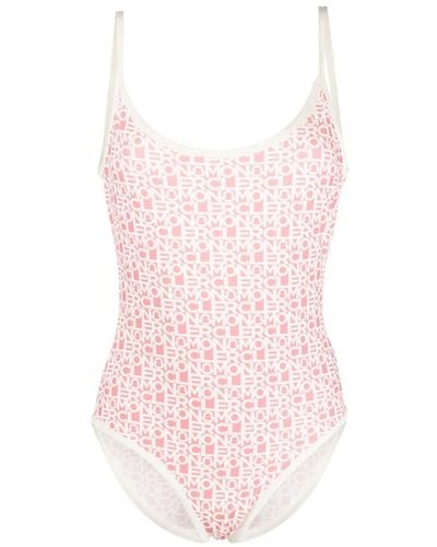 Moncler Logoed One-piece Swimsuit - Pink