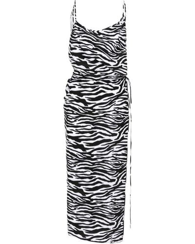 The Attico Zebra Print Mini Dress - White