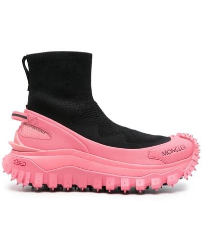 Moncler Trailgrip Sock Trainers - Pink