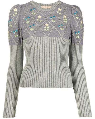 Cormio Long-sleeve Knitted Top - Gray