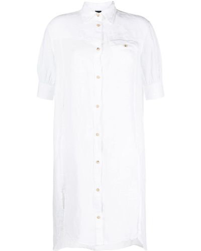 Fay Short-sleeved Linen Shirtdress - White