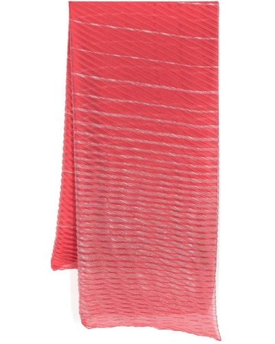 Emporio Armani Striped Pleated Scarf - Pink