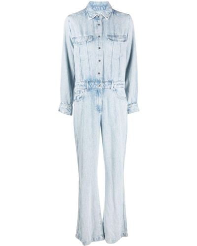 7 For All Mankind Luxe Denim Jumpsuit - Blue
