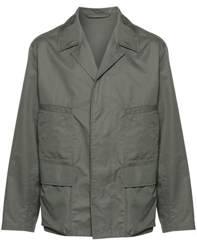 Lemaire Cotton Blend Multipocket Overshirt - Gray