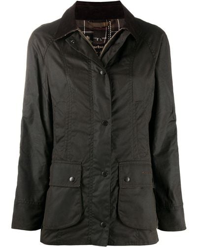 Barbour Beadnell Wax Cotton Jacket - Black