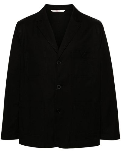 Valentino Vlogo Cotton Jacket - Black