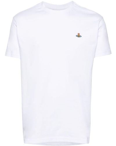 Vivienne Westwood Orb-embroidered Cotton T-shirt - White