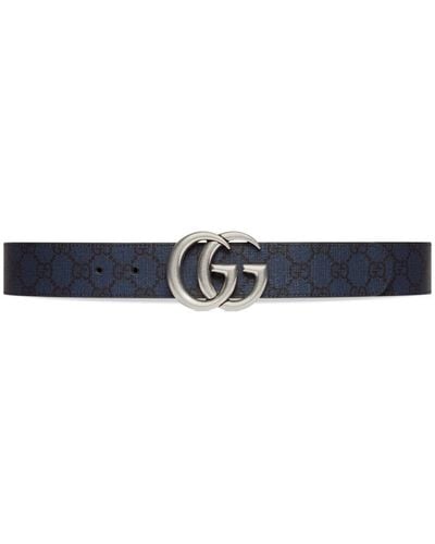 Gucci Cintura reversibile Marmont GG con fibbia - Blu