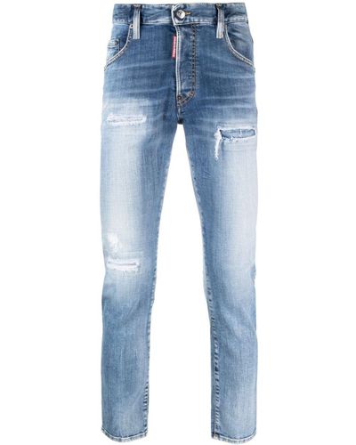 DSquared² Logo-patch Mid-rise Skinny Jeans - Blue
