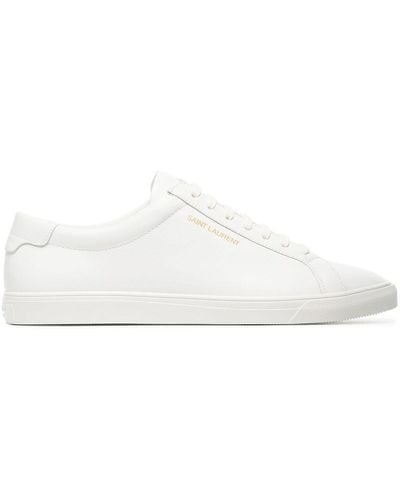 Saint Laurent Andy Leather Trainers - White