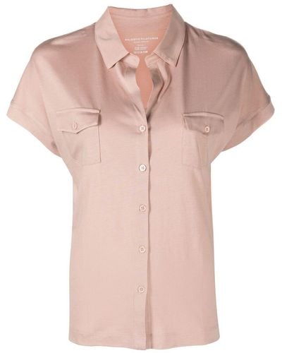 Majestic Short Sleeve Cotton Blend Shirt - Pink