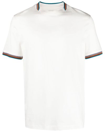 Paul Smith Stripe-trim Cotton T-shirt - White