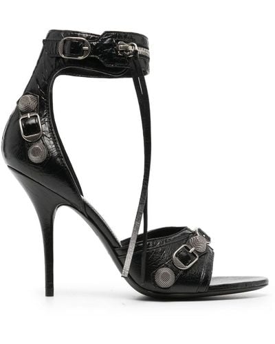 Balenciaga Cagole 110 Leather Sandals - Women's - Calf Leather - Black