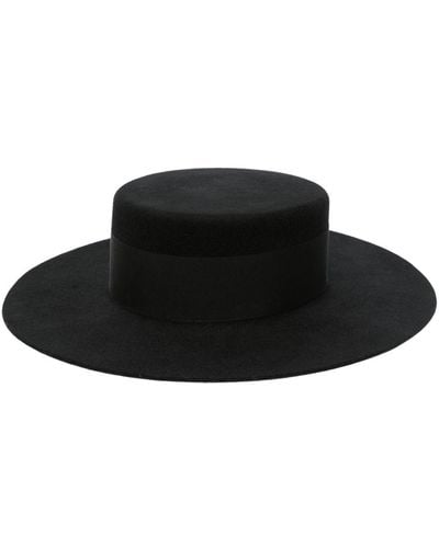 Roger Vivier Tres Vivier Strass Buckle Hat - Black