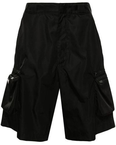Prada Triangle-plaque Cargo Shorts - Black