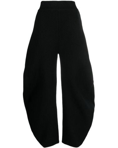 Alaïa Round Wool Blend Pants - Black