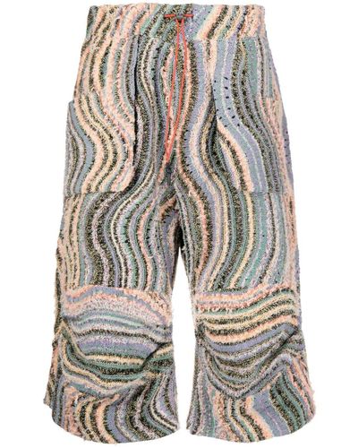 VITELLI Swirl-print Knit Shorts - Blue