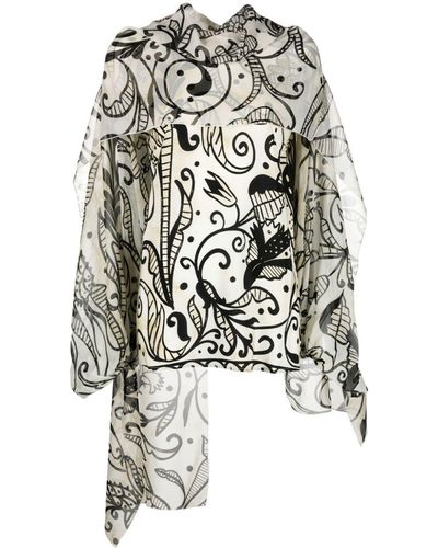 F.R.S For Restless Sleepers Graphic-print Silk Blouse - White